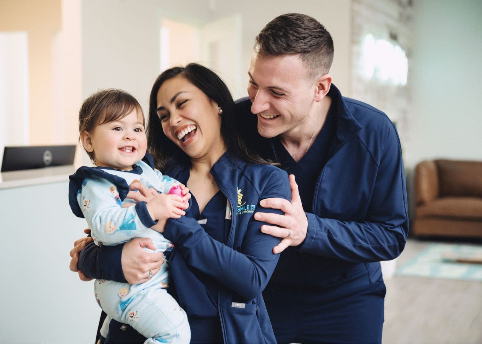 Parent and child at a pediatric dental visit